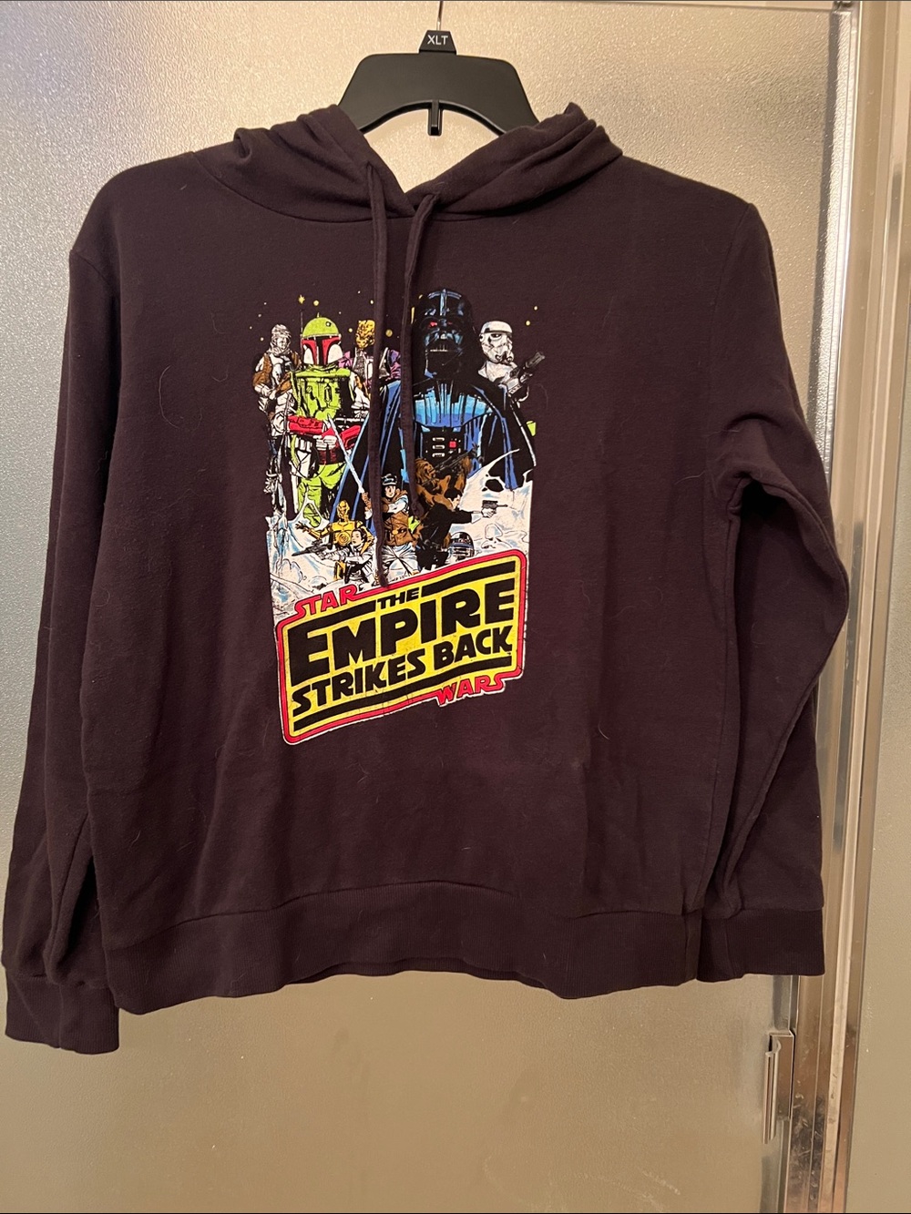 Star Wars Black Crewneck Hoodie with The Empire Strikes Back Graphic